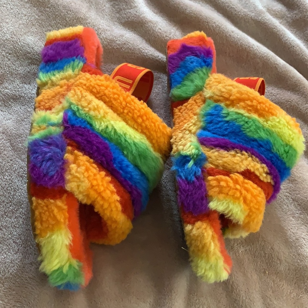 UGG Pride Fluff Yeah Faux Fur Slingback Sandal - Picture 6 of 7